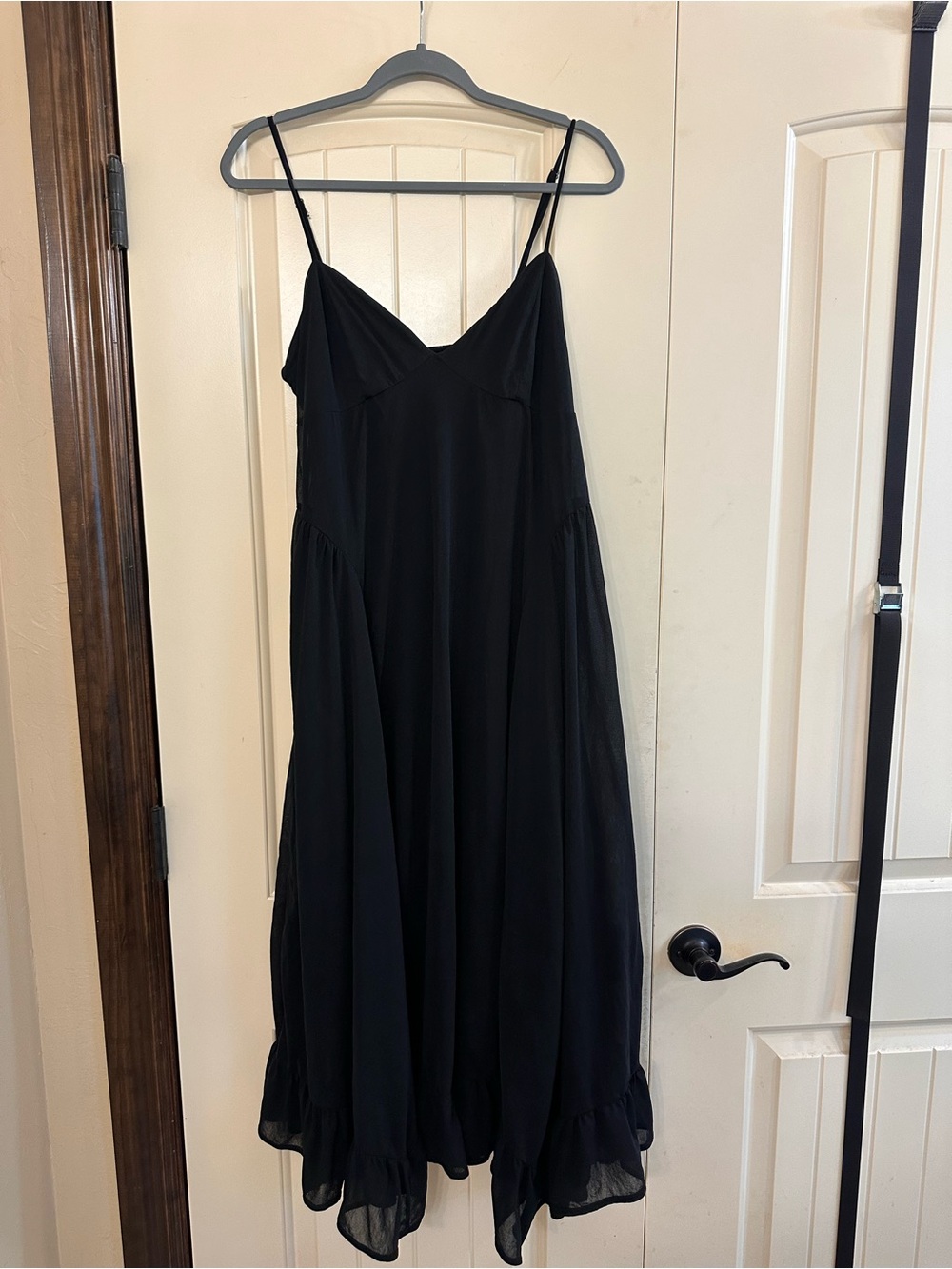 Future Collective Black Spaghetti Strap Flowy Dress